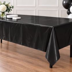 Black Premium Rectangular Plastic Table Cover 54